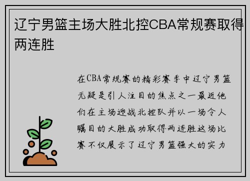 辽宁男篮主场大胜北控CBA常规赛取得两连胜